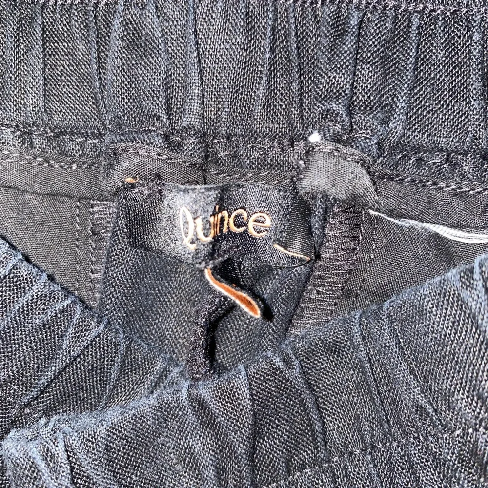 Quince Womens Black Linen Pull On Wide‎ Leg Crop Pant Travel Minimalist- Size S